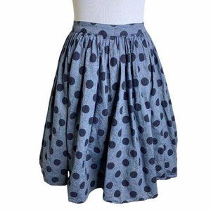 ModCloth Navy Blue Polka Dot  Knee Length Skirt